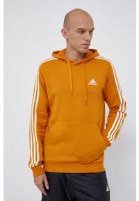 Adidas - adidas Bluza męska kolor pomarańczowy z kapturem gładka. Okazja: na co dzień. Typ kołnierza: kaptur. Kolor: pomarańczowy. Materiał: bawełna, materiał, dzianina. Wzór: aplikacja, gładki. Styl: casual #4