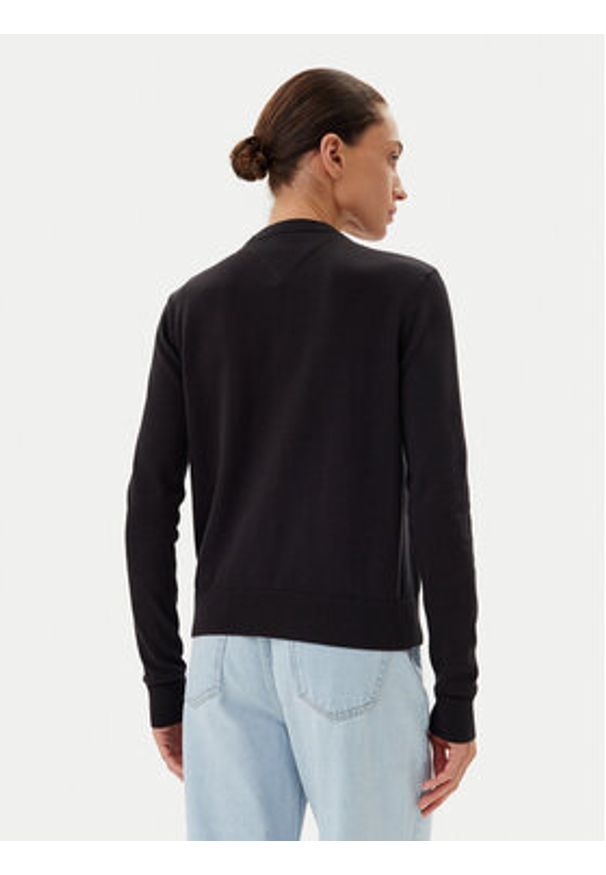 Tommy Jeans Sweter Essential DW0DW20159 Czarny Regular Fit. Kolor: czarny. Materiał: bawełna