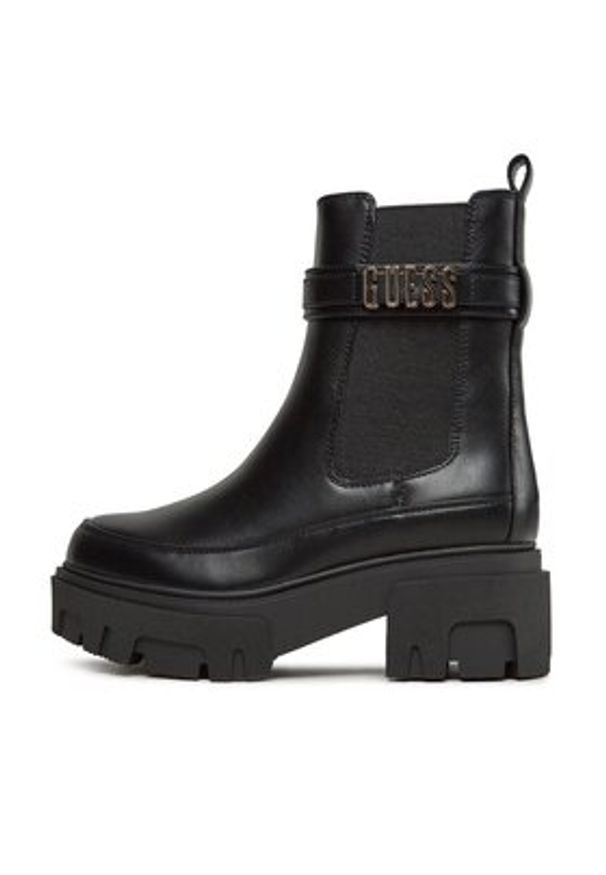 Guess Botki Yelma FL8YEA ELE10 Czarny. Kolor: czarny. Materiał: skóra