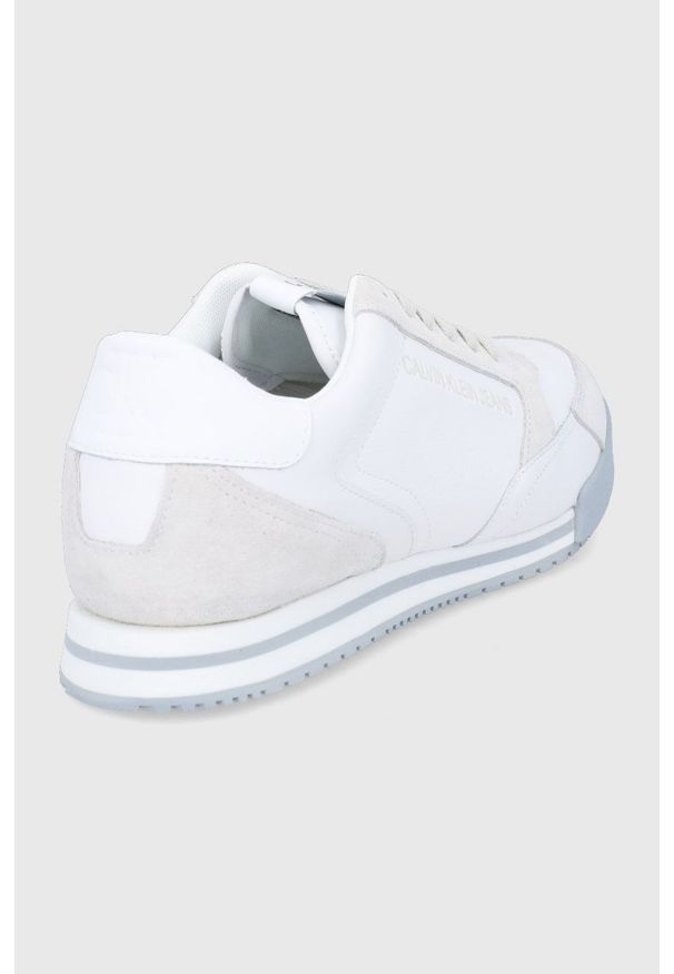 Calvin Klein Jeans Buty kolor biały. Zapięcie: sznurówki. Kolor: biały. Materiał: guma