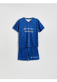 Reserved - Komplet Playstation - niebieski. Kolor: niebieski. Materiał: dzianina. Wzór: gładki #1