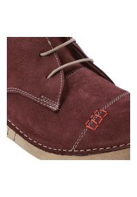 Bordowe Botki Artiker Wygodne Skórzane Obuwie Damskie. Okazja: na co dzień. Zapięcie: sznurówki. Kolor: czerwony. Materiał: skóra. Styl: klasyczny, casual, elegancki #2