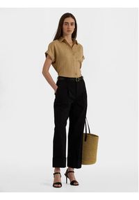 Lauren Ralph Lauren Spodnie materiałowe 200871814008 Czarny Relaxed Fit. Kolor: czarny. Materiał: bawełna #4