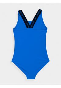 4f - Kostium kąpielowy jednoczęściowy dziewczęcy. Kolor: niebieski. Materiał: materiał, dzianina #2