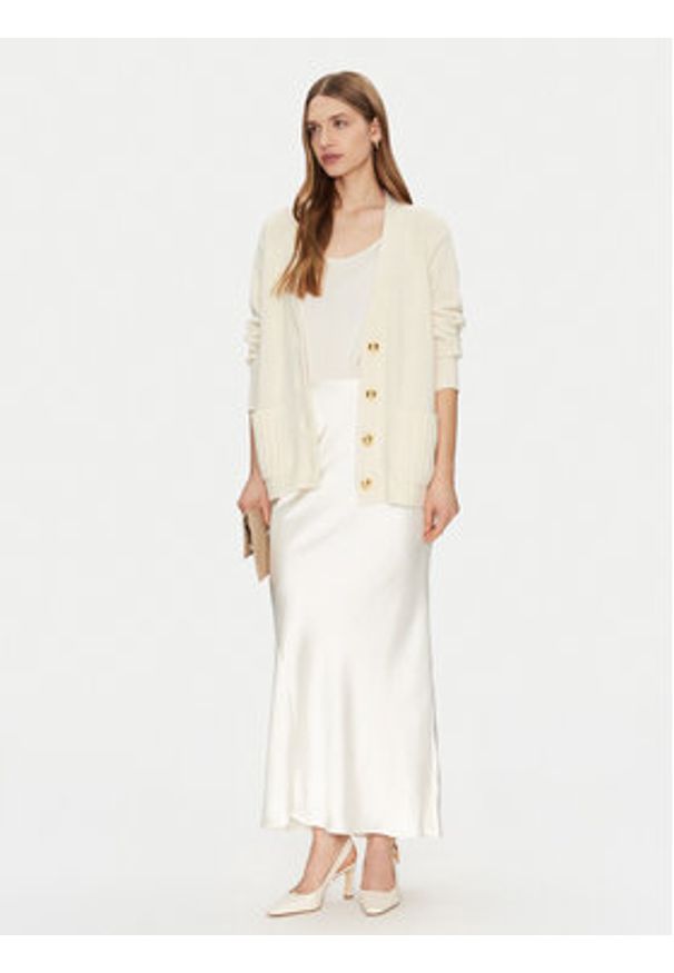 Luisa Spagnoli Kardigan Canolo 58505 Écru Regular Fit. Materiał: wełna