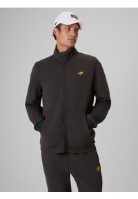 4f - 4F Bluza dresowa regular bez kaptura męska - szara XL. Typ kołnierza: bez kaptura. Kolor: szary. Materiał: dresówka. Styl: sportowy, klasyczny #1