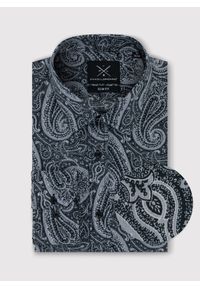 Pako Lorente - PAKO LORENTE – Męska czarna koszula we wzór paisley. Kolor: czarny. Materiał: bawełna. Wzór: paisley #1