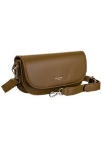 DAVID JONES - Listonoszka kopertówka khaki David Jones CH21012. Kolor: brązowy. Styl: klasyczny, elegancki