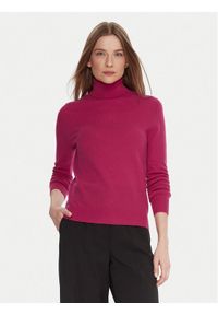 United Colors of Benetton - United Colors Of Benetton Golf 1002D2348 Różowy Regular Fit. Typ kołnierza: golf. Kolor: różowy. Materiał: wełna
