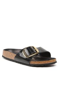 Birkenstock Klapki Madrid 1022650 Czarny. Kolor: czarny. Materiał: skóra, lakier