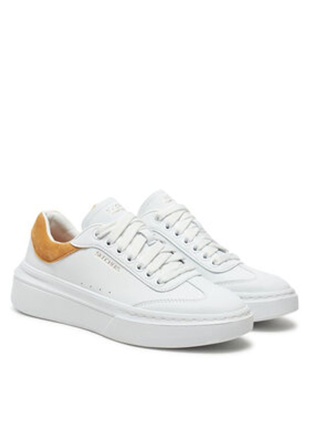 skechers - Skechers Sneakersy 185060/WTAN Biały. Kolor: biały. Materiał: skóra