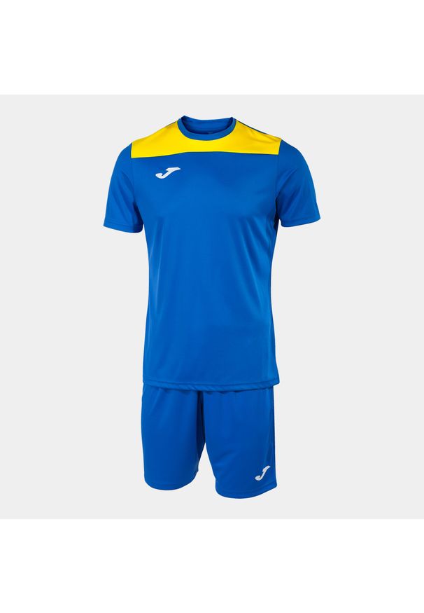 Zestaw Sportowy Joma Phoenix II Royal - Żółty - Oddychający i Lekki. Okazja: na uczelnię. Kolor: żółty, niebieski, wielokolorowy. Materiał: poliester, dresówka. Styl: sportowy