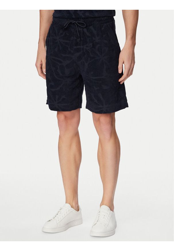 BOSS Szorty sportowe Se_Flower 50566816 Granatowy Regular Fit. Kolor: niebieski. Materiał: bawełna. Styl: sportowy