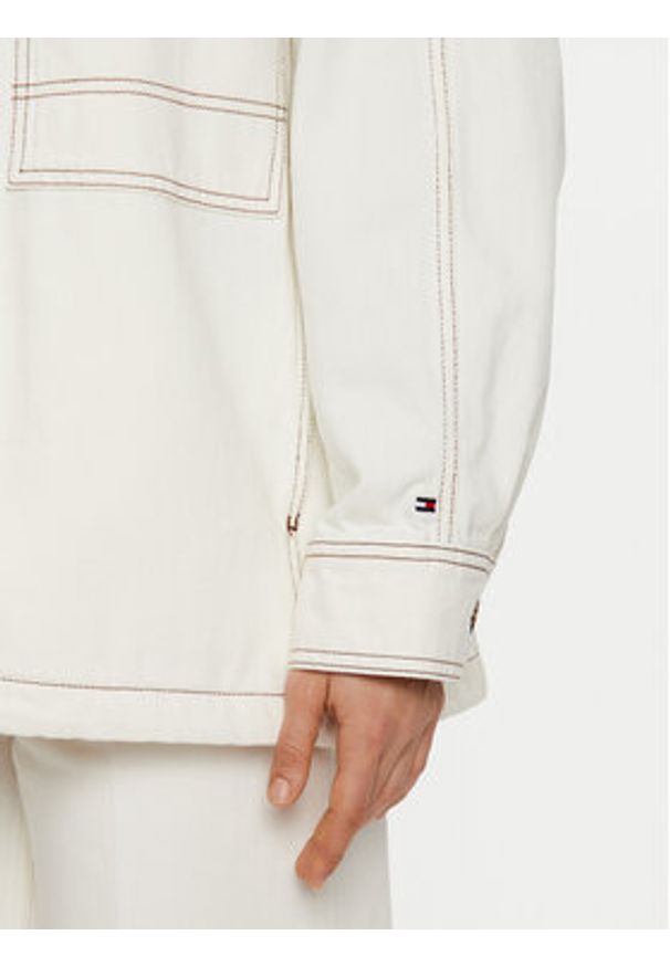 TOMMY HILFIGER - Tommy Hilfiger Koszula jeansowa WW0WW43728 Biały Relaxed Fit. Kolor: biały. Materiał: bawełna