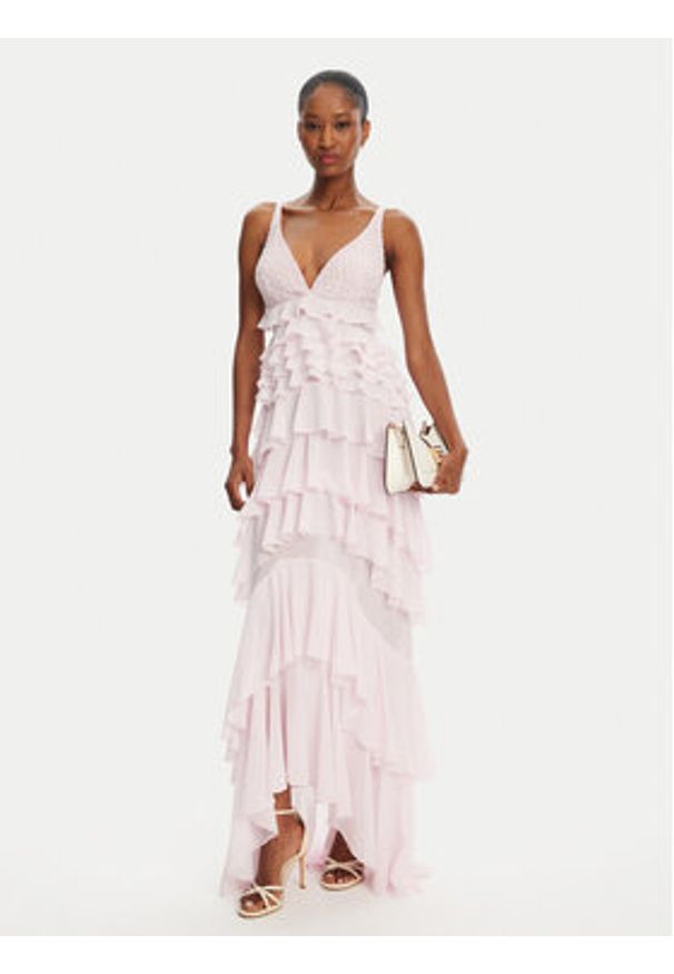 Elisabetta Franchi Sukienka koktajlowa AB-R42-52E2- Różowy Regular Fit. Kolor: różowy. Materiał: syntetyk. Styl: wizytowy