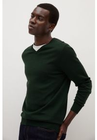 Mango Man - Sweter Willy V. Okazja: na co dzień. Kolor: zielony. Materiał: wełna, materiał, dzianina, poliamid. Długość rękawa: długi rękaw. Długość: długie. Wzór: gładki. Styl: casual #3