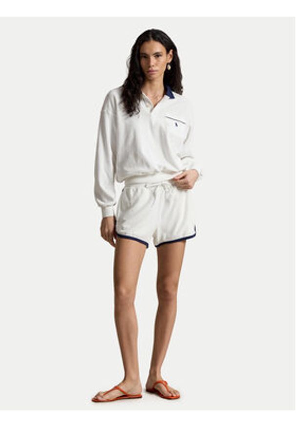Polo Ralph Lauren Szorty sportowe 211A12956003 Biały Relaxed Fit. Kolor: biały. Materiał: bawełna