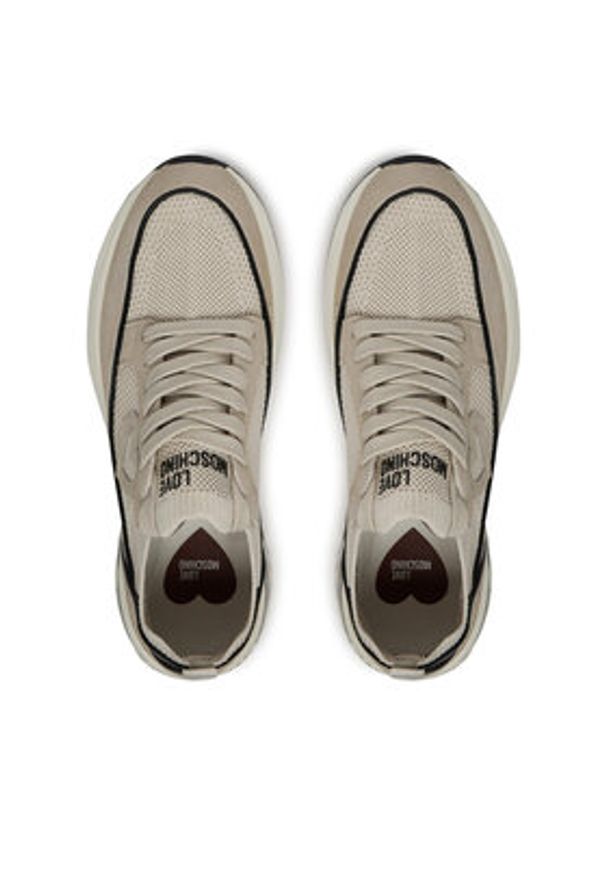 Love Moschino - LOVE MOSCHINO Sneakersy JA15416G0LIYL02A Szary. Kolor: szary. Materiał: skóra, zamsz