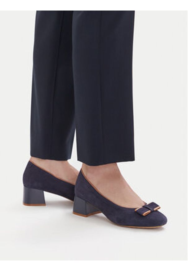 Lasocki Czółenka CEO-RST-AGNES-14 Granatowy. Kolor: niebieski. Materiał: zamsz, skóra
