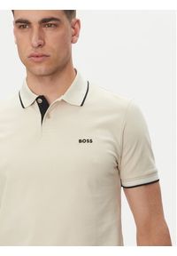 BOSS Polo Paul 50506193 Beżowy Slim Fit. Typ kołnierza: polo. Kolor: beżowy. Materiał: bawełna #3