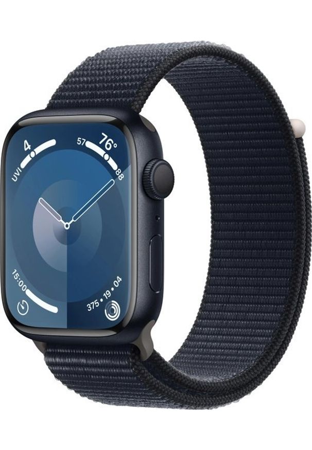 APPLE - Smartwatch Apple Watch 9 45mm GPS Midnight Alu Sport Loop Granatowy (MR9C3QP/A). Rodzaj zegarka: smartwatch. Kolor: niebieski. Styl: sportowy