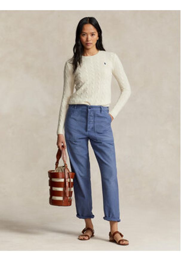 Polo Ralph Lauren Sweter 211910421001 Écru Regular Fit. Typ kołnierza: polo. Materiał: wełna