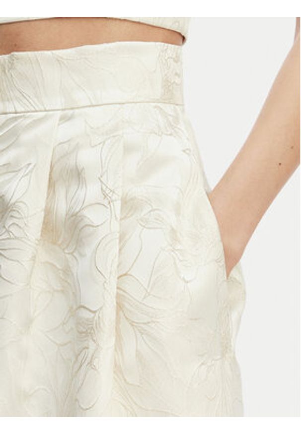 Marella Komplet top i spódnica Bazar 2615201012 Écru Regular Fit. Kolor: kremowy. Materiał: syntetyk