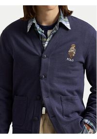 Polo Ralph Lauren Kardigan 710980316001 Granatowy Regular Fit. Typ kołnierza: polo. Kolor: niebieski. Materiał: bawełna