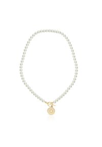 W.KRUK - Naszyjnik srebrny z perłami. Materiał: srebrne. Kolor: srebrny. Wzór: ze splotem. Kamień szlachetny: perła #1