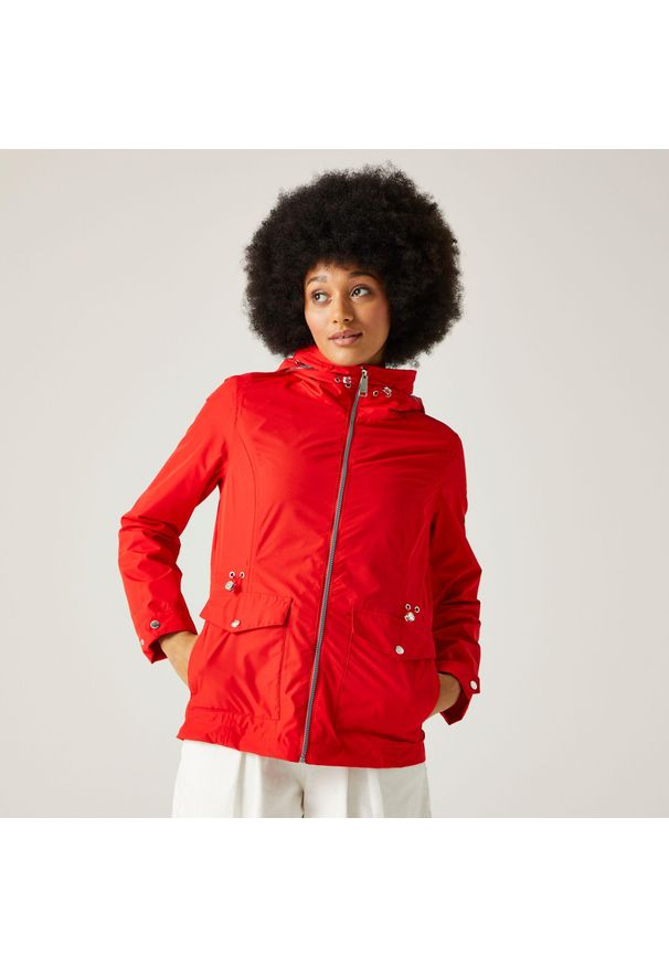 Regatta - Navassa damska kurtka przeciwdeszczowa. Kolor: czerwony. Materiał: materiał. Sport: turystyka piesza