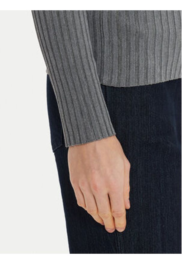 Morgan Sweter 232-MANDRIN Szary Slim Fit. Kolor: szary. Materiał: wiskoza