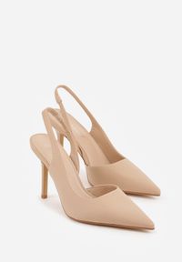Renee - Beżowe Casualowe Sandały na Szpilce Typu Slingback Lamigonia. Okazja: na co dzień. Kolor: beżowy. Obcas: na szpilce. Styl: casual #8