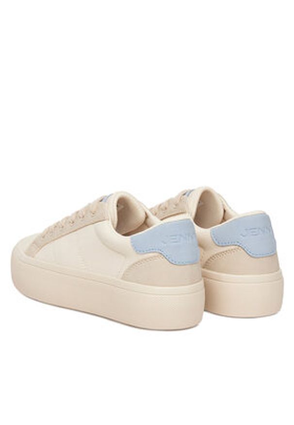 Jenny - JENNY Sneakersy V13-037 Beżowy. Kolor: beżowy. Materiał: skóra