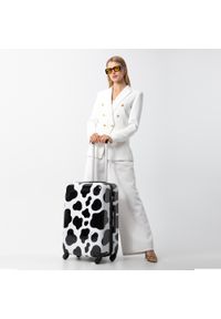 Wittchen - Średnia walizka z ABS-u z nadrukiem czarno-biała. Kolor: czarny, biały, wielokolorowy. Materiał: guma. Wzór: nadruk. Styl: wakacyjny #5