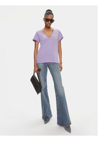 Pinko T-Shirt Turbato 100372 A151 Fioletowy Regular Fit. Kolor: fioletowy. Materiał: bawełna #3