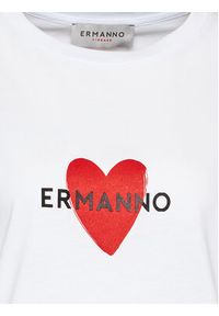 Ermanno Firenze T-Shirt D42EL023EK4 Biały Regular Fit. Kolor: biały. Materiał: bawełna
