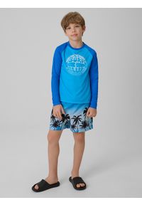 4f - 4F Longsleeve do pływania z nadrukiem chłopięcy - niebieski 146/152 (10-12 lat). Kolor: niebieski. Materiał: materiał, skóra. Wzór: nadruk #2