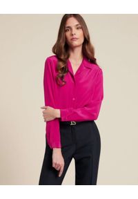 Luisa Spagnoli - LUISA SPAGNOLI - Różowa koszula z jedwabiu Bond. Kolor: wielokolorowy, fioletowy, różowy. Materiał: jedwab
