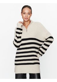 only - ONLY Sweter 15294728 Beżowy Regular Fit. Kolor: beżowy. Materiał: syntetyk
