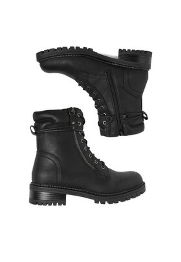 Jenny - JENNY Trzewiki CEO-22F657-8 Czarny. Kolor: czarny. Materiał: materiał