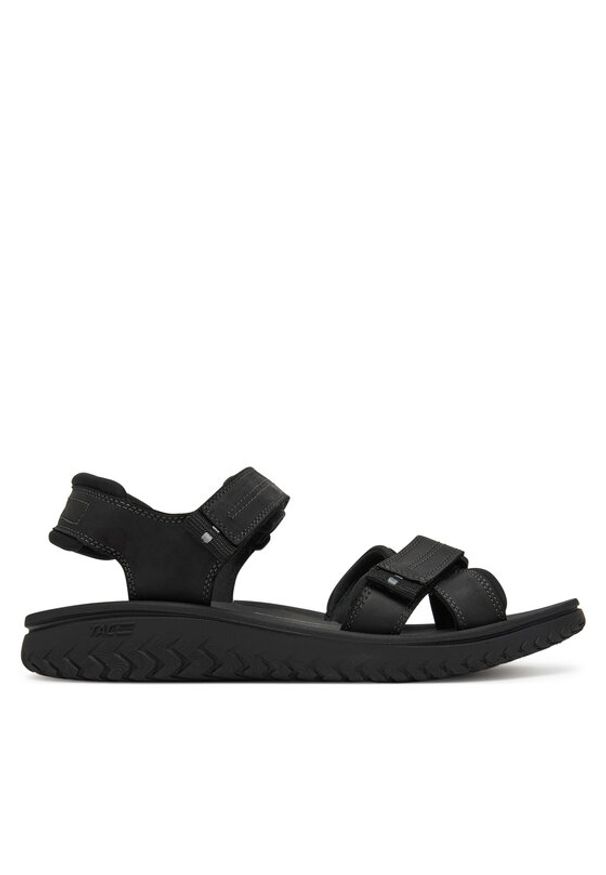Clarks Sandały Wesley Shore 26182010 Czarny. Kolor: czarny. Materiał: skóra, nubuk