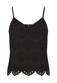Pieces Top Vilde 17156563 Czarny Regular Fit. Kolor: czarny. Materiał: bawełna