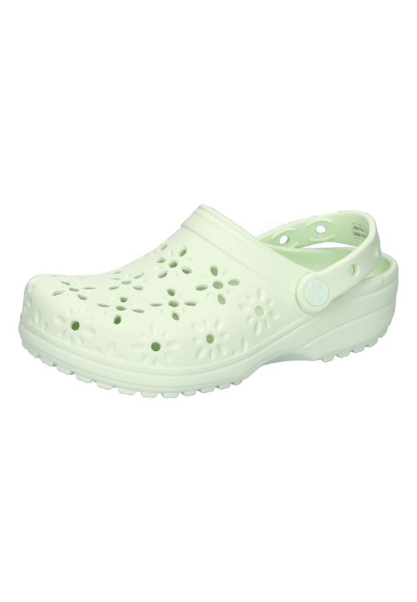 Buty do chodzenia damskie Crocs Classic Floral Cut Out Clog. Kolor: zielony. Materiał: syntetyk, materiał. Sezon: lato. Sport: turystyka piesza