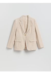 Reserved - Lniana marynarka - beżowy. Kolor: beżowy. Materiał: len #1