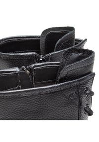 Calvin Klein Jeans Botki Flatform Mid Laceup Boot YW0YW00843 Czarny. Kolor: czarny. Materiał: skóra