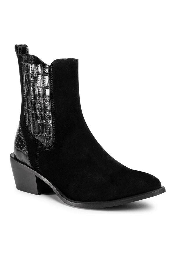 Botki Gino Rossi Saori-02 Black. Kolor: czarny. Materiał: skóra, zamsz