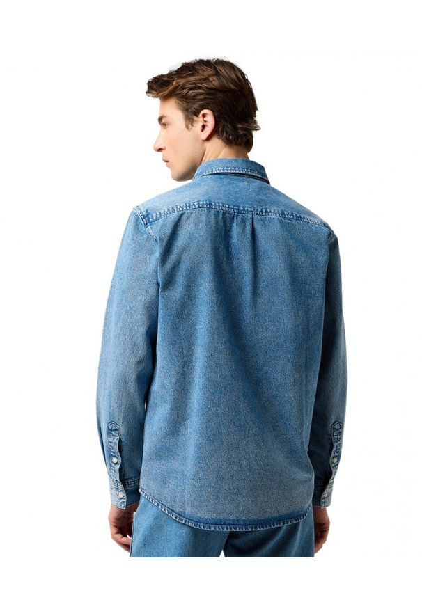 Wrangler - MESKA KOSZULA JEANSOWA WRANGLER 1 PKT SHIRT INDIGO VALLEY 112371549. Materiał: jeans