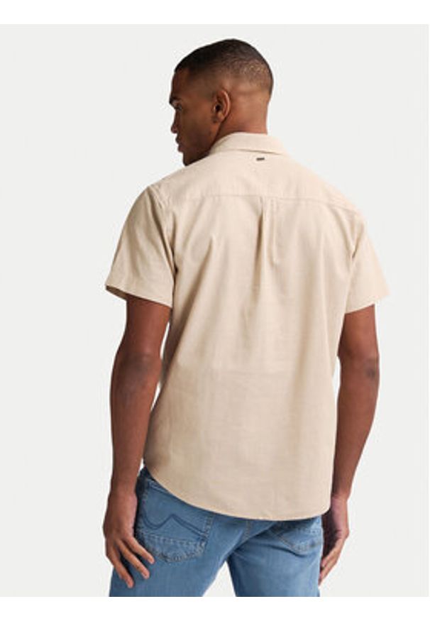 Petrol Industries Koszula M-1050-SIS414 Beżowy Regular Fit. Kolor: beżowy. Materiał: bawełna
