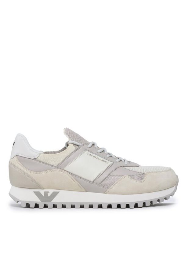 Emporio Armani Sneakersy X4X616 XN632 S730 Beżowy. Kolor: beżowy. Materiał: skóra, zamsz