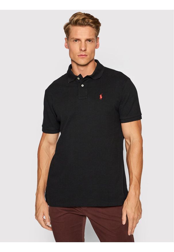 Polo Ralph Lauren Polo Core Replen 710782592 Czarny Custom Slim Fit. Typ kołnierza: polo. Kolor: czarny. Materiał: bawełna